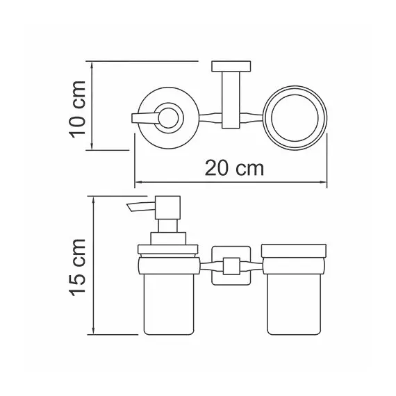 Держатель стакана и дозатора WasserKRAFT Lippe K-6500 K-6589