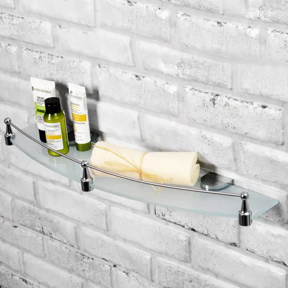 Полка стеклянная с бортиком WasserKRAFT Kammel  K-8344