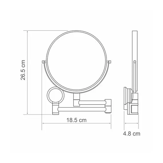 Зеркало двухстороннее, увеличительное WasserKRAFT  K-1000