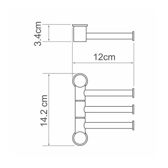 Держатель полотенец тройной WasserKRAFT  NEW K-1053NICKEL