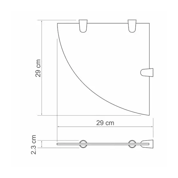 Полка  стеклянная угловая WasserKRAFT  K-533