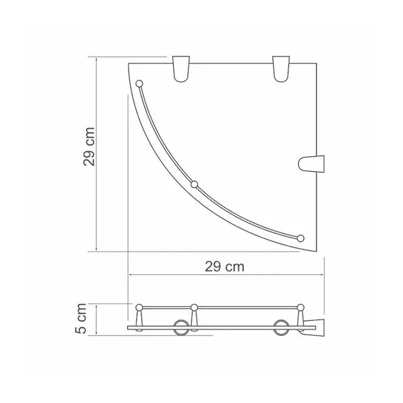 Полка стеклянная угловая WasserKRAFT  K-544