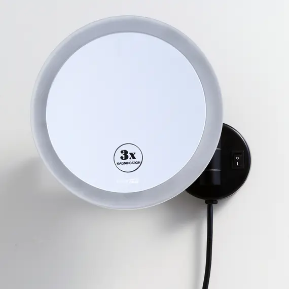 Зеркало с LED-подсветкой, 3-х кратным увеличением WasserKRAFT Elbe K-7200 K-1004BLACK