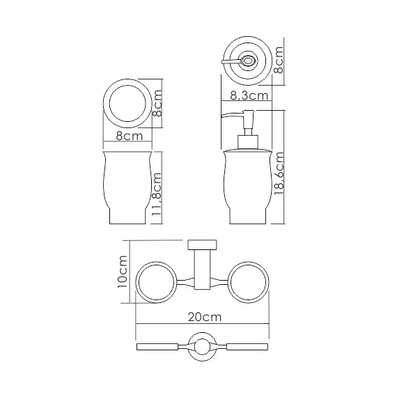 Держатель стакана и дозатора WasserKRAFT  K-24289