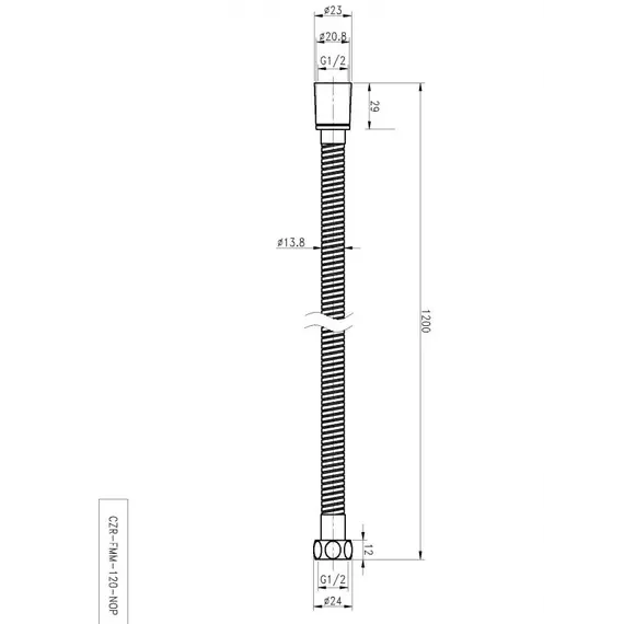 Гибкий шланг металлизированный чёрный матовый Cezares CZR-FMM
