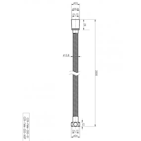 Гибкий шланг металлизированный чёрный матовый Cezares CZR-FMM