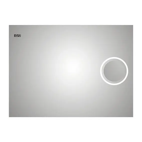 Зеркало Esbano с подсветкой + часы+ увел.линза  ES-3845KD 100х70