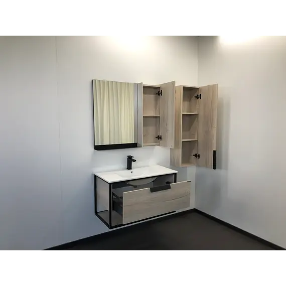 Тумба-умывальник Comforty  Бонн 75/90 с раковиной  белая/черная