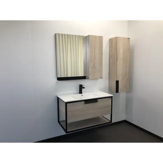 Тумба-умывальник Comforty  Бонн 75/90 с раковиной  белая/черная