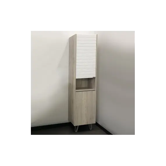 COMFORTY. Шкаф-колонна "Клеон-40" белый/дуб дымчатый