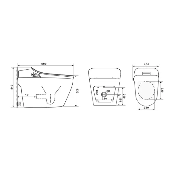 Электронный унитаз-биде TIMO ТЕ-721