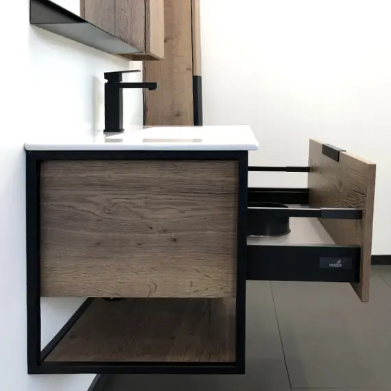 Тумба-умывальник Comforty  Бонн 75/90 с раковиной  белая/черная