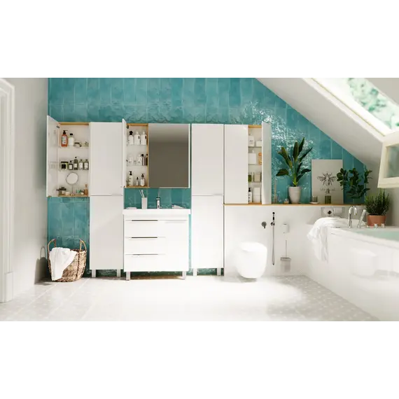 Тумба напольная без  раковины  1Marka Gaula 80 , 3 ящика и 1дверца