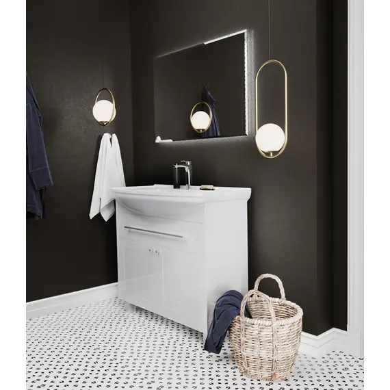 Тумба напольная без раковины 1 Марка Lina Classic New 85Н 1в.я 2д Белый глянец