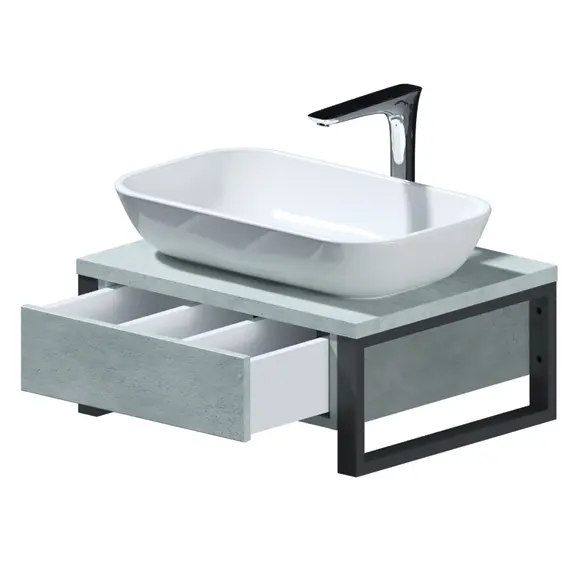 Тумба подвесная 1Marka GRUNGE LOFT бетон светлый