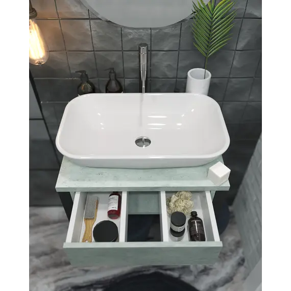 Тумба подвесная 1Marka GRUNGE LOFT бетон светлый