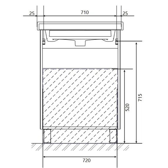 Тумба напольная без  раковины 1Marka Gaula 3 ящика