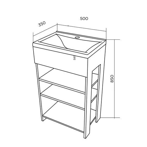Тумба напольная с раковиной 1Marka Revo с 3 полками