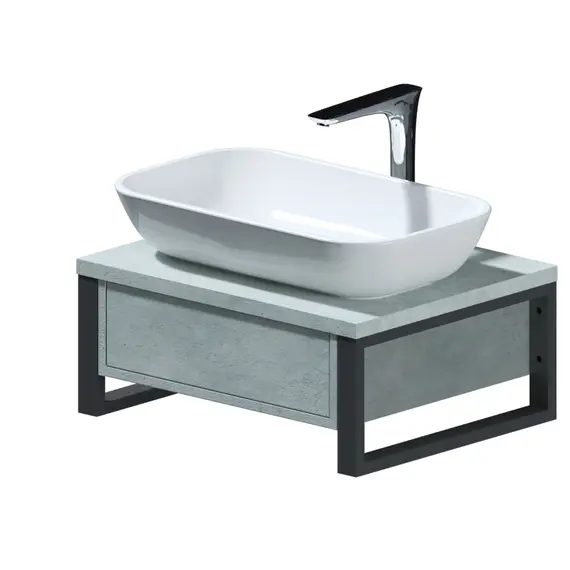 Тумба подвесная 1Marka GRUNGE LOFT бетон светлый