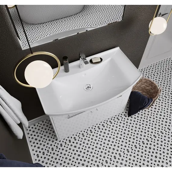 Тумба напольная без раковины 1 Марка Lina Classic New 85Н 1в.я 2д Белый глянец