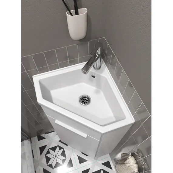 Тумба угловая 1Marka  напольная 37*37  с раковиной Penta