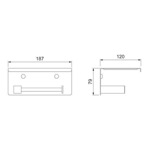 Бумагодержатель с полкой для телефона Timo Selene