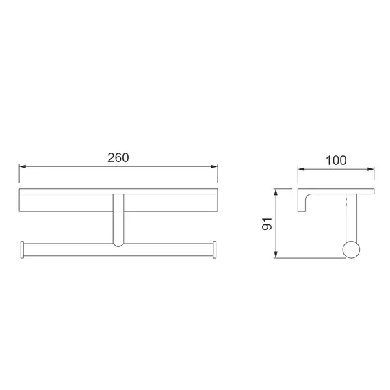 Бумагодержатель двойной с полкой для телефона Timo Selene