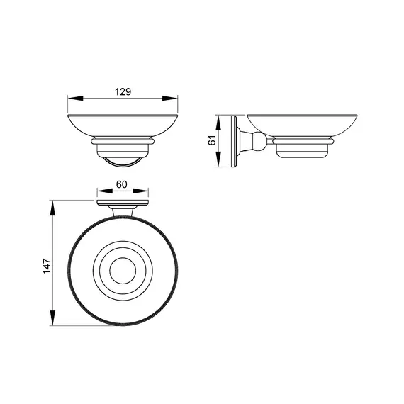 Мыльница круглая со стеклом Timo Nelson