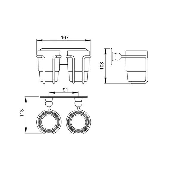 Стакан для зубных щеток двойной Timo Nelson