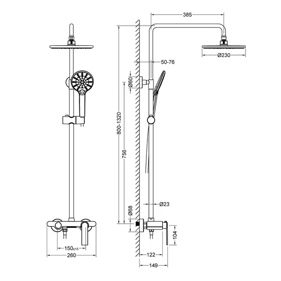 Душевая система Timo Anni SX-2710/03 черный