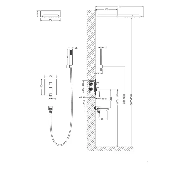 Душевая система встроенная Timo Briana SX-7119