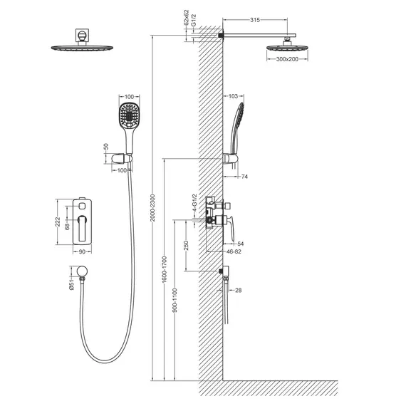 Душевая система встроенная Timo Helmi SX-4069/03SM