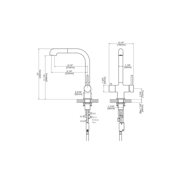 Смеситель для кухни с подключением фильтра и выдвижной лейкой Timo Saona 2346/00FL