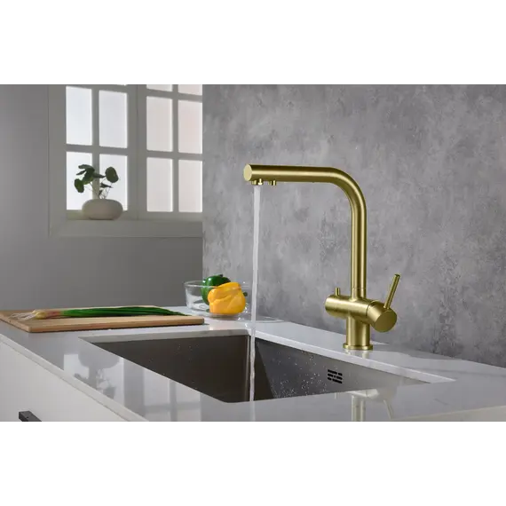 Смеситель для кухни с подключением фильтра и выдвижной лейкой Timo Saona 2356/17FL