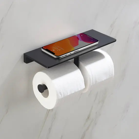 Бумагодержатель двойной с полкой для телефона Timo Selene