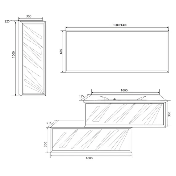 Пенал подвесной 1Marka Glace 