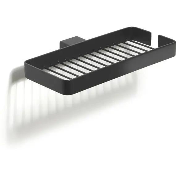 Gedy G-Lounge  настенная  двойная металлическая мыльница - решетка   черный матовый