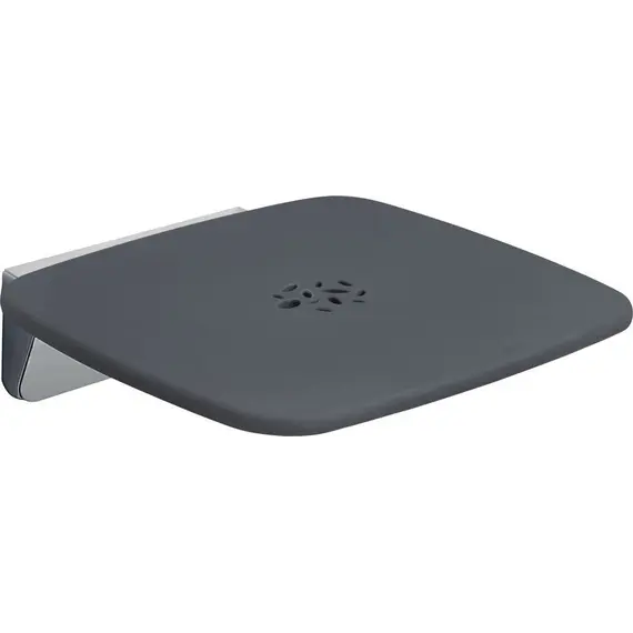 Gedy  откидное сиденье   хром - пластик антрацит