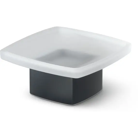 Gedy G-Lounge  настольная стеклянная мыльница на металлическом основании   черный матовый