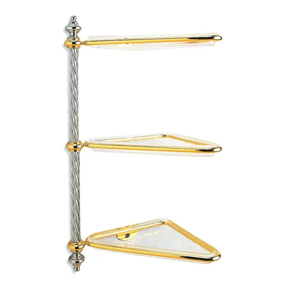 Stil Haus Giunone  угловая 3-х уровневая полка из пластика   золото