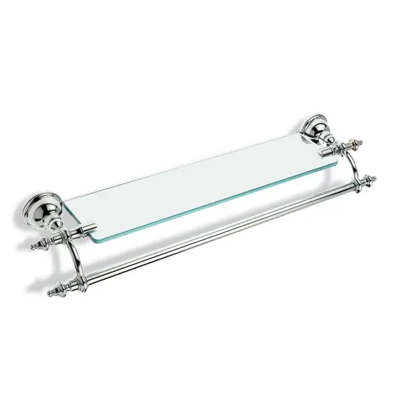 Stil Haus Elite  стеклянная полка + полотенцедержатель   хром