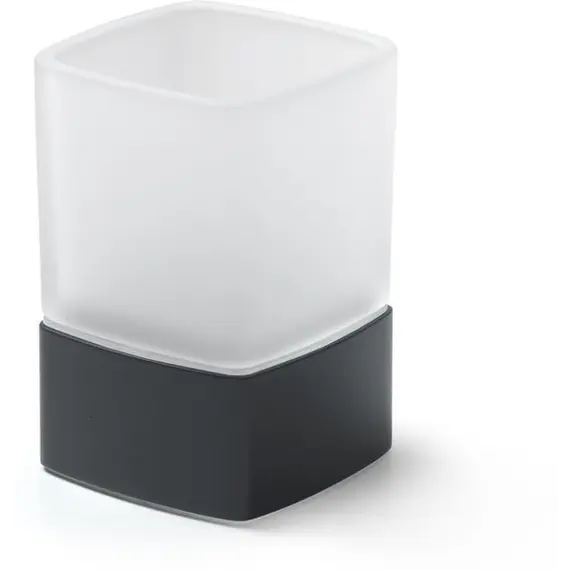 Gedy G-Lounge  настольный стеклянный стакан на металлическом основании   черный матовый