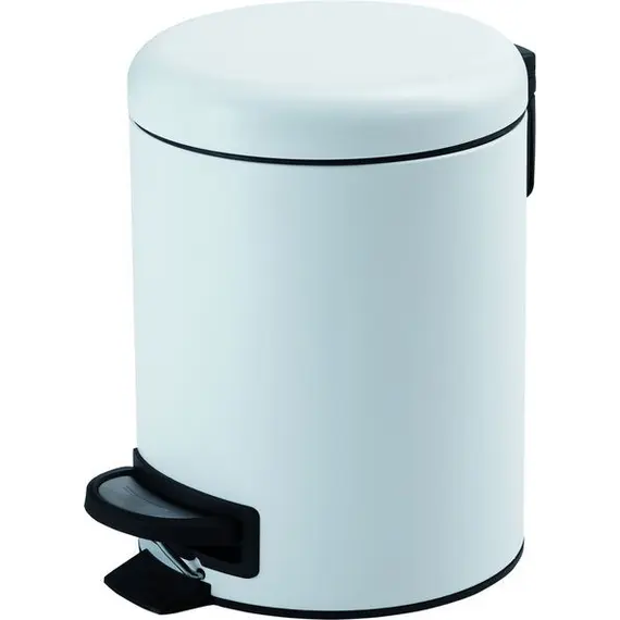 Gedy G-Potty  круглый контейнер для мусора с педалью - 3 литра   белый матовый