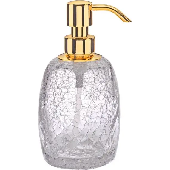 Surya Crystal  дозатор овальный с помпой V5   золото - эффект битого стекла