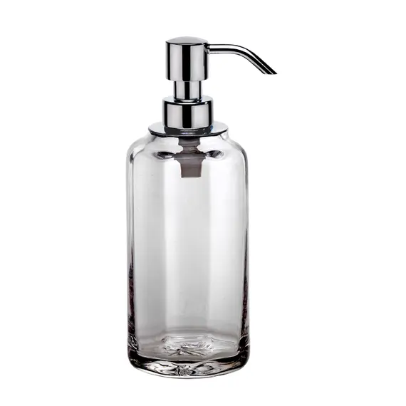 Surya Crystal  дозатор высокий с помпой V6   хром - стекло с эффектом волны