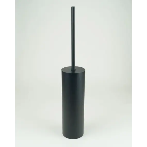 Surya Metall  круглый настенный ерш с крышкой   черный матовый