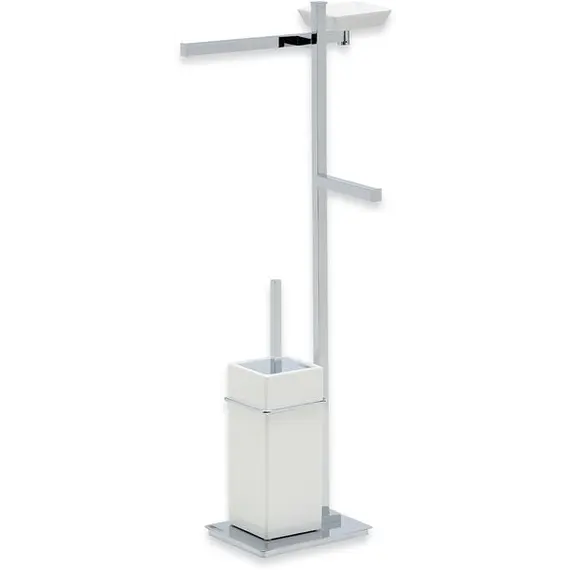 Stil Haus Urania  стойка: мыльн. + полотенцедер. + бумагодер. + ёрш кер.   хром - бел. керамика