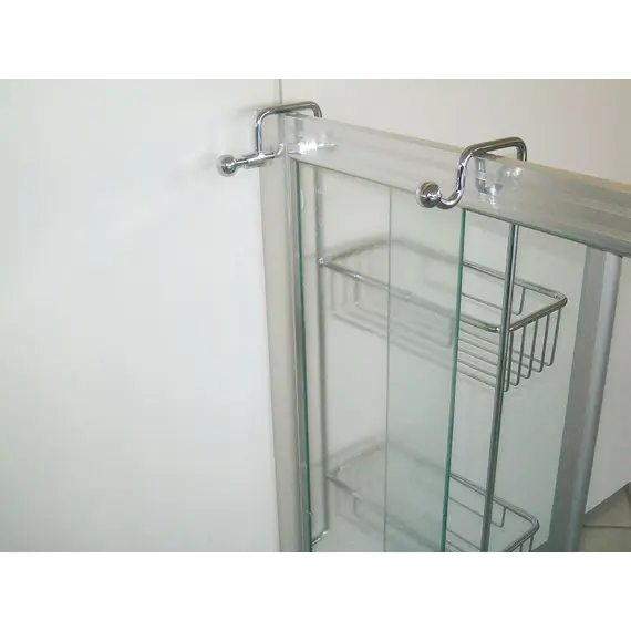 Stil Haus  решётка 2-х уровневая для душевого стекла + крючок   хром