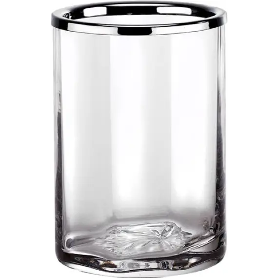 Surya Crystal  стакан   хром - стекло с эффектом волны