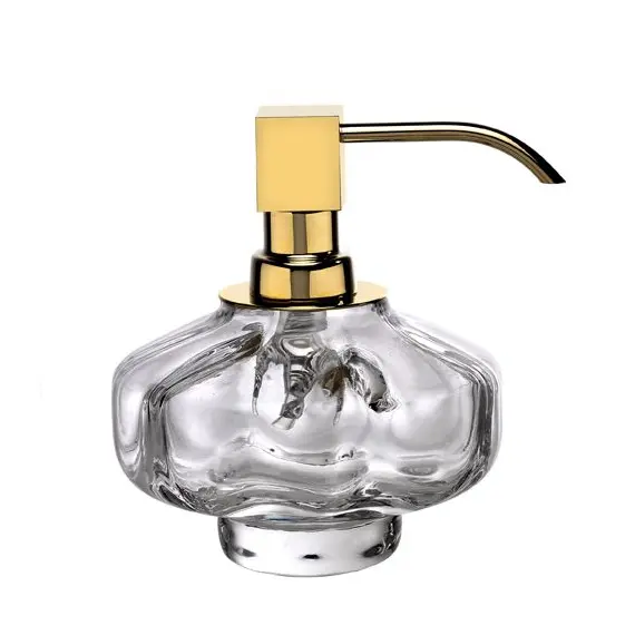Surya Crystal  дозатор низкий с помпой V6   светлая бронза - эффект битого стекла